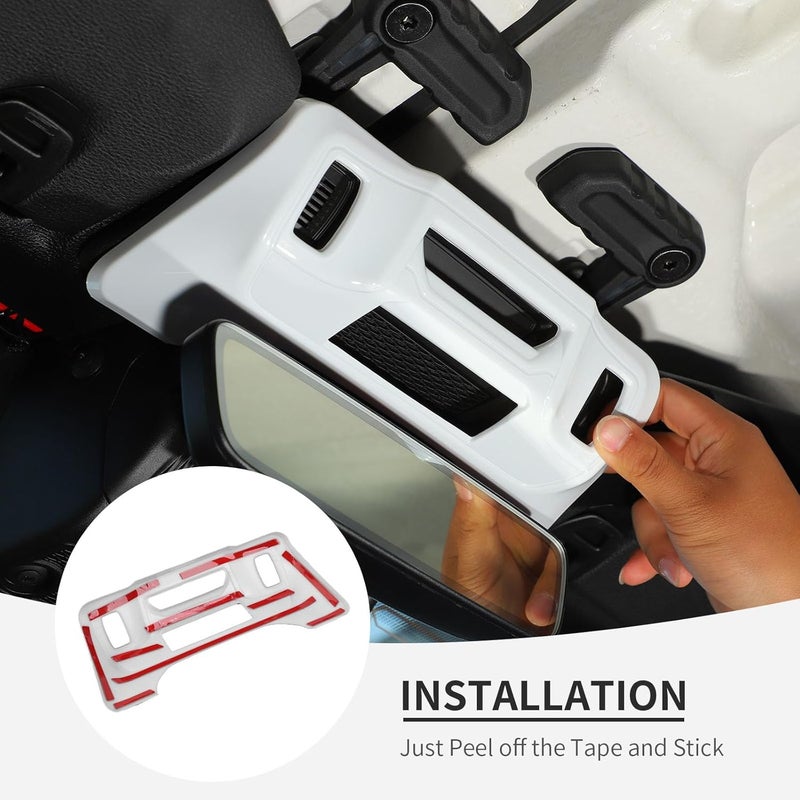 Linskip One-Touch Roof Panel Trim Compatible with 2024 2025 Jeep Wrangler JL 4XE & Gladiator JT, Overhead Feature Decor Cover for Jeep Wrangler Interior Accessories(White) - Image 5
